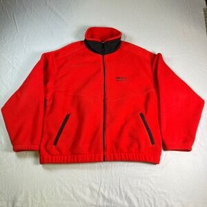Vintage 90s Eddie Bauer EBTEK Red Full-Zip Fleece Jacket Mens XL USA Made
